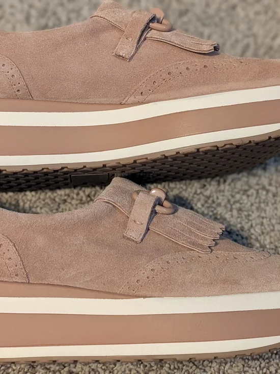 Dolce Vita Sz 9.5 Suede Platform Loafers in Toffee - Picture 7 of 8